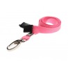 Cordoncino rosa piatto 10 mm con clip in metallo (100 pezzi)